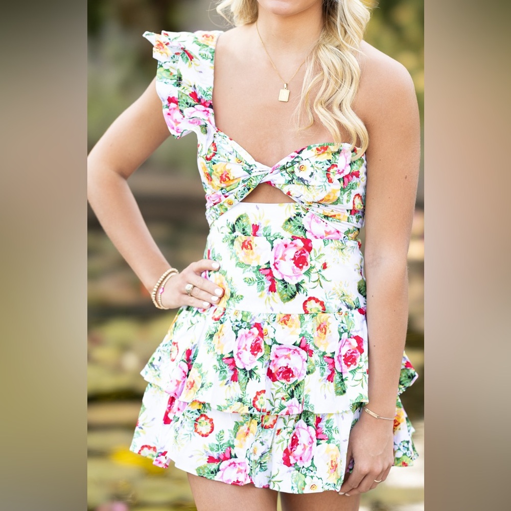 HELLO MOLLY RUFFLED OUT DRESS FLORAL PRINT